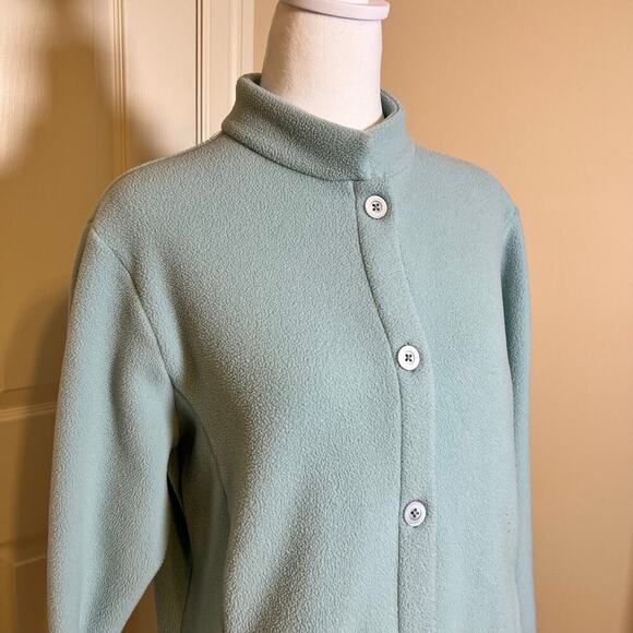 Vintage L.L. Bean Polartec Fleece Cardigan Light Blue Size Large VGUC - Picture 2 of 10